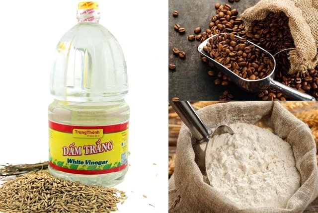 Làm nước tẩy rửa từ giấm, bột mì và tinh chất cà phê cô đặc